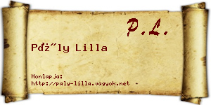 Pály Lilla névjegykártya